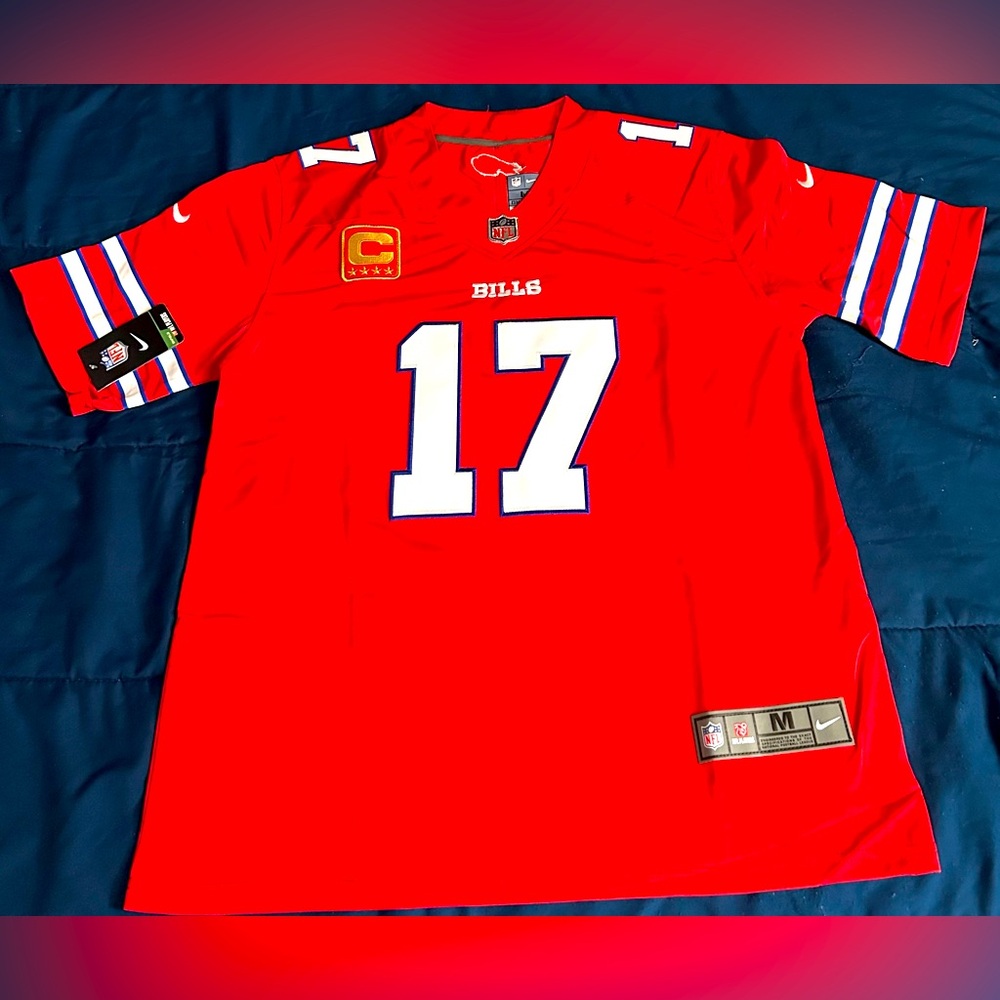 ♥️❤️Buffalo Bills Red Football Jersey with Number 17